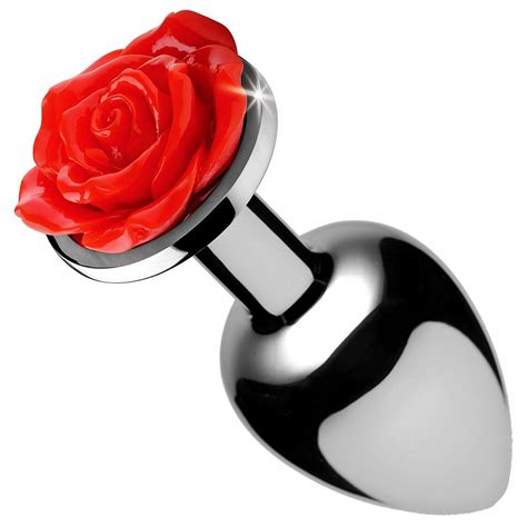 Red Rose Aluminum Butt Plug Flower Anal Plug Flower Anal Etsy