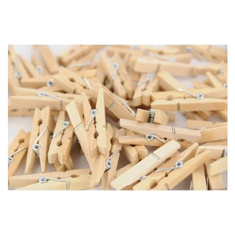 cm standard pegs  wire spring natural wood