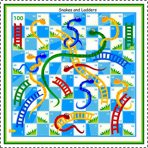 snakes  ladders board game printable coloring pages