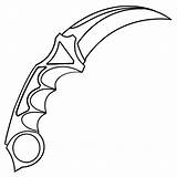 Karambit Template Knife Coloring Pages Drawing sketch template