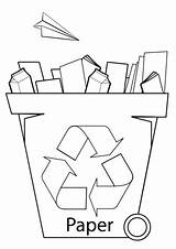 Recycling Bin Coloring Pages Paper Recycle Printable Drawing Bins Template Colouring Color Kids Preschool Printables Drawings Reuse Reduce Recycled Print sketch template