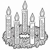 Advent Wreath Coloring Christmas Pages Fun Preschool Warnai sketch template