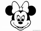 Minnie Mouse Coloring Face Pages Cartoon Mini Printable Disneyclips Misc Disney Drawing sketch template