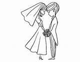 Wife Coloring Pages Husband Template Colorear Dibujos Imagenes Boda Imagen Color sketch template