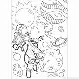Astronaut Landed Xcolorings Planets sketch template