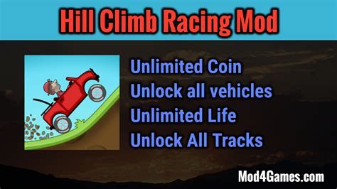 hill climb racing mod unlimited coin unlock