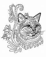 Antistress Katzen Ragdoll Mandala Zentangle Katze Buntes Dekoratives sketch template