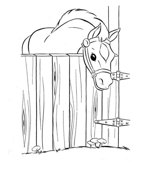 horse horse   stable  horses coloring page horse coloring