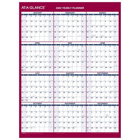 glance  vertical horizontal reversible erasable wall calendar