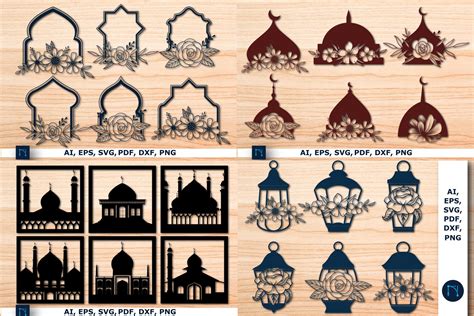 laser cut mosque decor svg bundle graphic  ngised creative fabrica