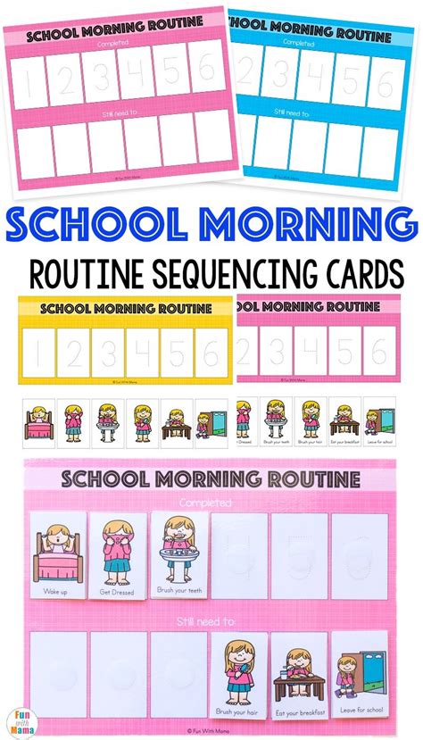 printable daily routine picture cards  printable