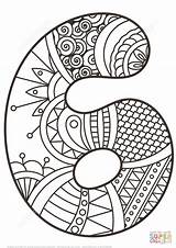 Coloring Number Pages Mandala Zentangle Printable Supercoloring Kids Numbers Super Chiffre Número Coloriage Crafts Animals Numero Para Colorear Six Getdrawings sketch template