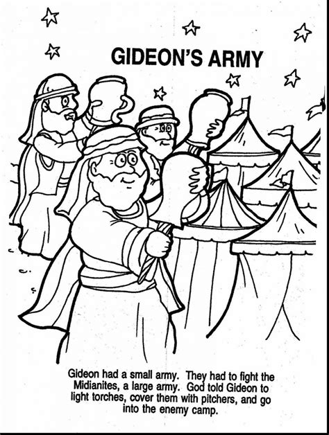 gideon bible story coloring pages  getcoloringscom  printable