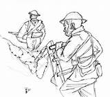 Drawing Ww1 Soldier Brett Drawings Trench Ink Getdrawings Kev sketch template