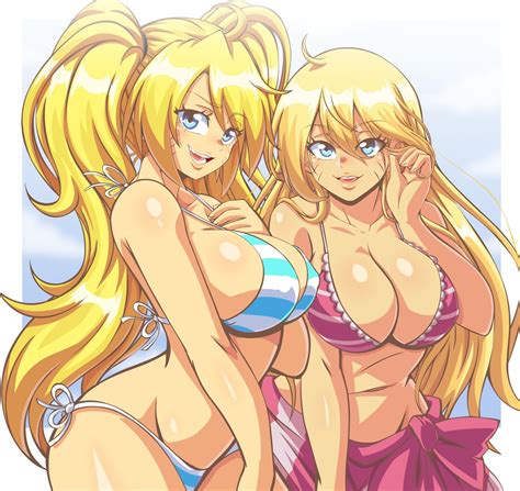 rule 34 2girls big ass big breasts bikini bimbo blonde