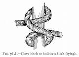 Hitch Clove Knots Knot Splices Rope Around Work Illustration Builders Timber Hyatt Verrill Gutenberg Ties Hitches Ropework sketch template