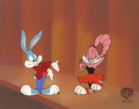 tiny toons original production cel buster bunny and babs bunny