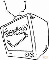 Tv Coloring Hockey Pages Old Canada Drawing Television Supercoloring Printable Color sketch template