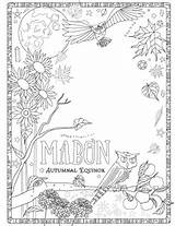 Pagan Shadows Mabon Yule Equinox Schatten Malbuch Magickbohemian Bos Wiccan Barbaras Jewerly Magick Autumnal Harmony sketch template
