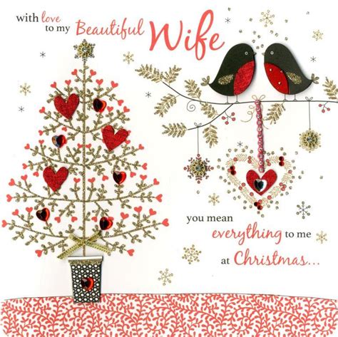 boxed beautiful wife special luxury handmade christmas card cards