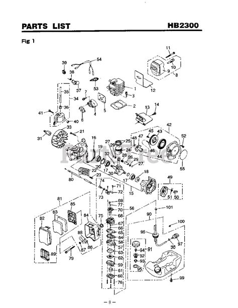 redmax hb  redmax handheld blower    engine group parts lookup  diagrams