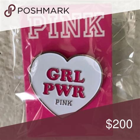 Vs Pink Grl Pwr Pin L E Brand New Vs Pink Pink Accessories Grl