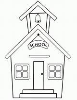 Coloring School House Pages Popular Simple sketch template