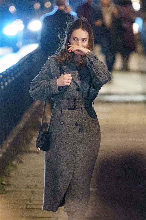 lily james on the set of what s love go to do wth it in london 01 02
