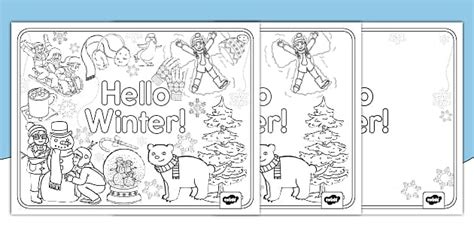 lets doodle winter coloring sheets teacher  twinkl