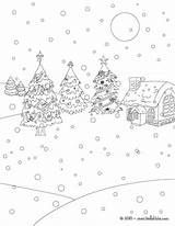 Christmas Outdoor Coloring Trees Pages Print Color Tree Hellokids Ausmalen Zum Weihnachtslandschaft sketch template