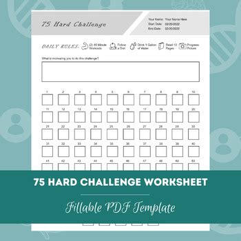 hard challenge worksheet editable fillable printable  template