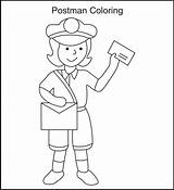 Postman Mailman Usps Coloringhome sketch template