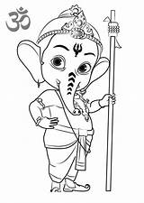 Ganesh Coloring Bal Pages Printable Kids Hinduism Adults sketch template