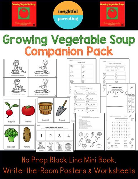printable literacy pack growing vegetable soup printable literacy pack