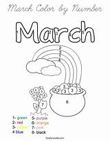 Coloring March Number Color Cursive Print Ll sketch template
