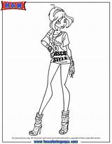 Winx Coloring Club Fairy Bloom Disco Style Clothes Pages Printables sketch template