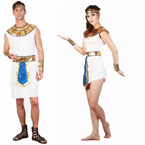 Halloween Exotic Cool Adult Men White Egyptian Prince Women Dress