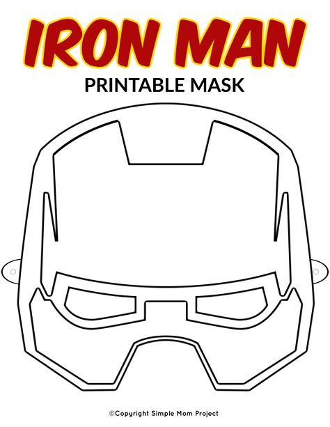 iron man mask   text iron man printable mask