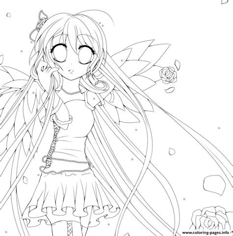 anime angel  coloring page printable