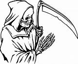 Tod Kolorowanka Scythe Sense Druku Kolorowanki śmierć Skelett Kosa Sensenmann Bilder Reaper Grim Czarownica Kotem Morte Smierc Szkielet Dood Doden sketch template