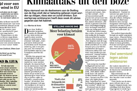 nederlanders tegen klimaattaks op vliegen vlees en zuivel volgens wuz stelling van de dag van