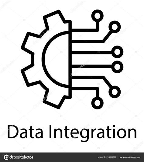 data integration icon white background stock vector image