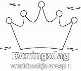 Kroon Koning Kleurplaat Werkboekje Groep Koningsdag sketch template