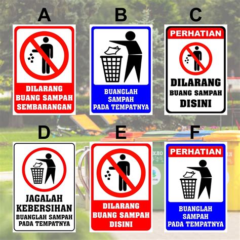 jual stiker peringatan buanglah sampah  tempatnya shopee indonesia