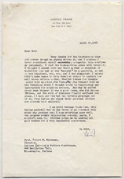 typed letters signed gerold frank