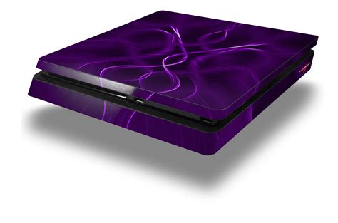 vinyl decal skin wrap compatible  sony playstation  slim console abstract  purple ps