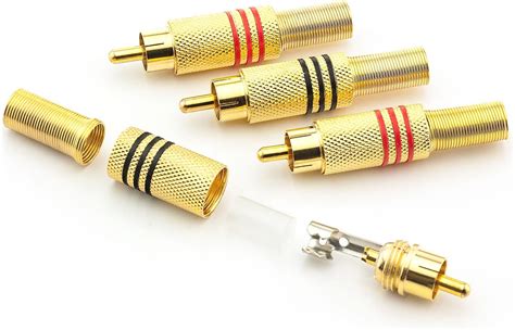 saxonia cinch stecker audio rca verbindungsstueck hochwertige cinchstecker verlaengerung fuer kabel