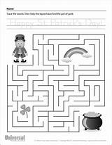 St Patricks Printables Patrick Maze Pages Arrows Click sketch template