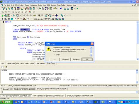 pl sql cursor  throwing errorany idea jdbc  relational databases forum  coderanch