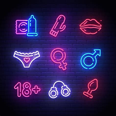 Premium Vector Adult Tools Sex Shop Neon Sign